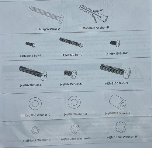 Wall mount hardware pack - hardware,