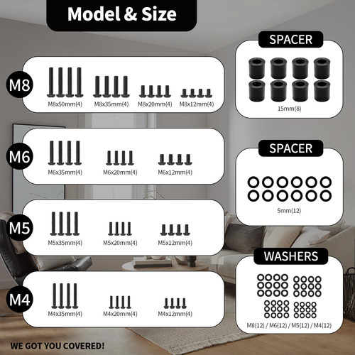 Mounting screw kit 120pcs - mounting,
